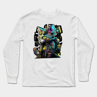 Cyberpunk Cat #2 Long Sleeve T-Shirt